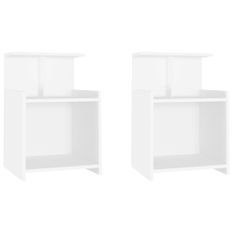 Tables de chevet 2 pcs Blanc 40x35x60 cm