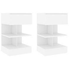 Tables de chevet 2 pcs Blanc 40x35x65 cm