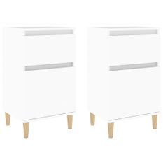 Tables de chevet 2 pcs blanc 40x35x70 cm