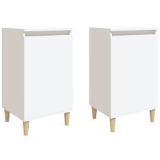 Tables de chevet 2 pcs blanc 40x35x70 cm bois d'ingénierie