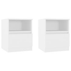 Tables de chevet 2 pcs Blanc 40x40x50 cm 2