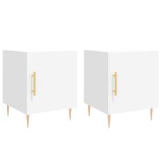 Tables de chevet 2 pcs blanc 40x40x50 cm bois d’ingénierie