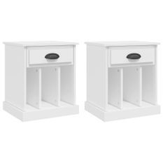 Tables de chevet 2 pcs blanc 43x36x50 cm