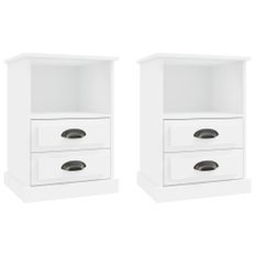 Tables de chevet 2 pcs blanc 43x36x60 cm