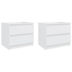 Tables de chevet 2 pcs Blanc 50x39x43,5 cm