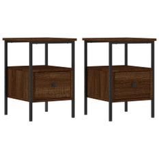 Tables de chevet 2 pcs chêne marron 34x36x50 cm bois ingénierie