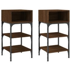 Tables de chevet 2 pcs chêne marron 35x34,5x70 cm