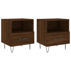 Tables de chevet 2 pcs chêne marron 40x35x47,5 cm