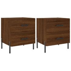 Tables de chevet 2 pcs chêne marron 40x35x47,5 cm