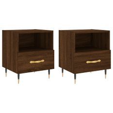 Tables de chevet 2 pcs chêne marron 40x35x47,5 cm