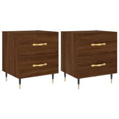 Tables de chevet 2 pcs chêne marron 40x35x47,5 cm