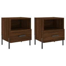 Tables de chevet 2 pcs chêne marron 40x35x47,5 cm