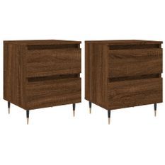 Tables de chevet 2 pcs chêne marron 40x35x50 cm bois ingénierie