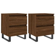 Tables de chevet 2 pcs chêne marron 40x35x50 cm bois ingénierie