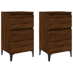 Tables de chevet 2 pcs chêne marron 40x35x70 cm