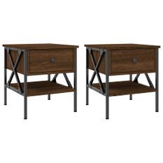 Tables de chevet 2 pcs chêne marron 40x42x45 cm bois ingénierie