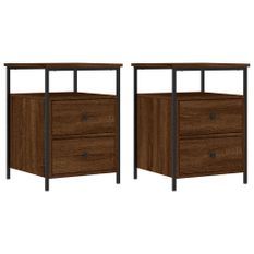 Tables de chevet 2 pcs chêne marron 44x45x60 cm bois ingénierie