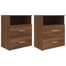 Tables de chevet 2 pcs Chêne marron 50x32x60 cm