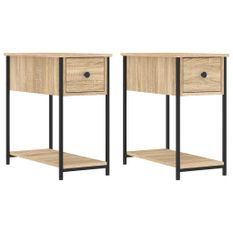 Tables de chevet 2 pcs chêne sonoma 30x60x60 cm bois ingénierie