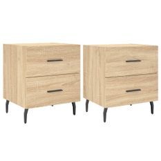 Tables de chevet 2 pcs chêne sonoma 40x35x47,5 cm