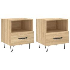 Tables de chevet 2 pcs chêne sonoma 40x35x47,5 cm