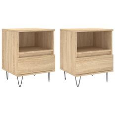 Tables de chevet 2 pcs chêne sonoma 40x35x50 cm bois ingénierie