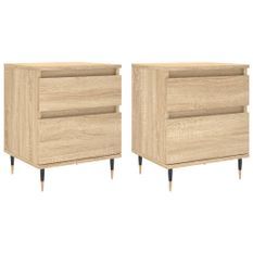 Tables de chevet 2 pcs chêne sonoma 40x35x50 cm bois ingénierie