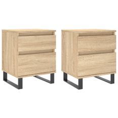 Tables de chevet 2 pcs chêne sonoma 40x35x50 cm bois ingénierie