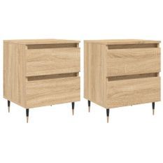 Tables de chevet 2 pcs chêne sonoma 40x35x50 cm bois ingénierie