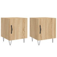 Tables de chevet 2 pcs chêne sonoma 40x40x50 cm bois ingénierie