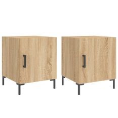 Tables de chevet 2 pcs chêne sonoma 40x40x50 cm bois ingénierie