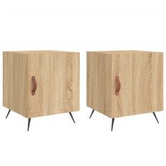 Tables de chevet 2 pcs chêne sonoma 40x40x50 cm bois ingénierie