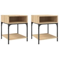 Tables de chevet 2 pcs chêne sonoma 40x41x50 cm bois ingénierie