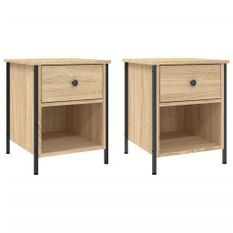 Tables de chevet 2 pcs chêne sonoma 40x42x50 cm bois ingénierie