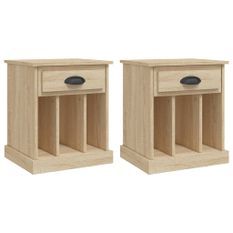 Tables de chevet 2 pcs chêne sonoma 43x36x50 cm