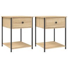 Tables de chevet 2 pcs chêne sonoma 44x45x58 cm bois ingénierie