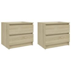 Tables de chevet 2 pcs Chêne sonoma 50x39x43,5 cm