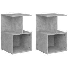 Tables de chevet 2 pcs Gris béton 35x35x55 cm