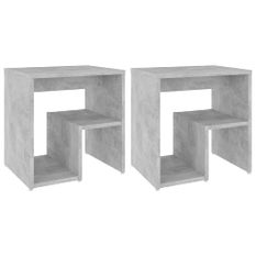 Tables de chevet 2 pcs Gris béton 40x30x40 cm