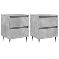 Tables de chevet 2 pcs gris béton 40x35x50 cm bois d’ingénierie