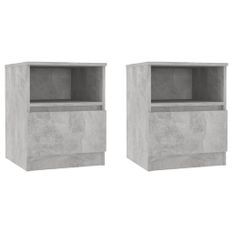 Tables de chevet 2 pcs Gris béton 40x40x50 cm 2