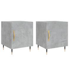 Tables de chevet 2 pcs gris béton 40x40x50 cm bois d’ingénierie