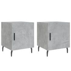 Tables de chevet 2 pcs gris béton 40x40x50 cm bois d’ingénierie