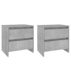 Tables de chevet 2 pcs Gris béton 45x34,5x44,5 cm