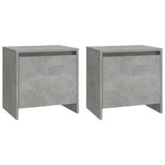 Tables de chevet 2 pcs Gris béton 45x34x44,5 cm