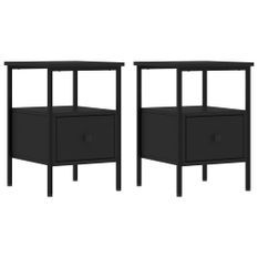 Tables de chevet 2 pcs noir 34x36x50 cm bois d’ingénierie