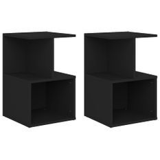 Tables de chevet 2 pcs Noir 35x35x55 cm