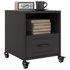 Tables de chevet 2 pcs noir 36x39x43,5 cm acier