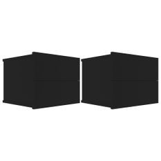 Tables de chevet 2 pcs Noir 40 x 30 x 30 cm
