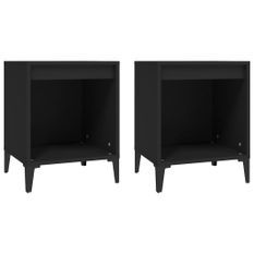 Tables de chevet 2 pcs Noir 40x35x50 cm